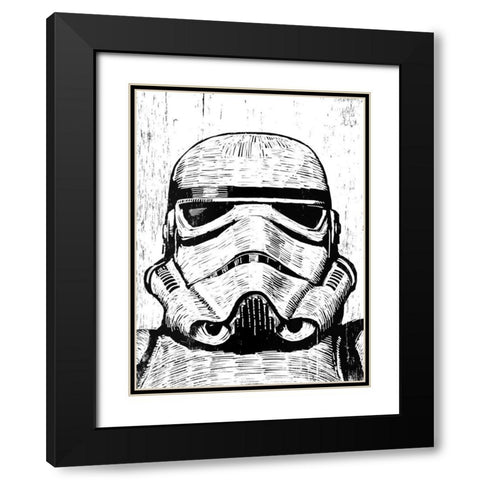 Stormtrooper Black Modern Wood Framed Art Print with Double Matting by Shigley, Neil