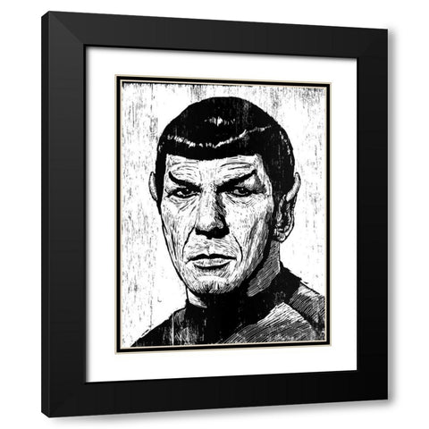 Spock Black Modern Wood Framed Art Print with Double Matting by Shigley, Neil