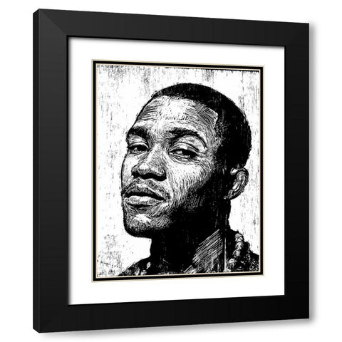 Frank Ocean Black Modern Wood Framed Art Print with Double Matting by Shigley, Neil