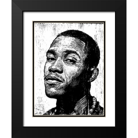 Frank Ocean Black Modern Wood Framed Art Print with Double Matting by Shigley, Neil