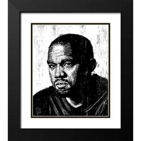Kanye Black Modern Wood Framed Art Print with Double Matting by Shigley, Neil