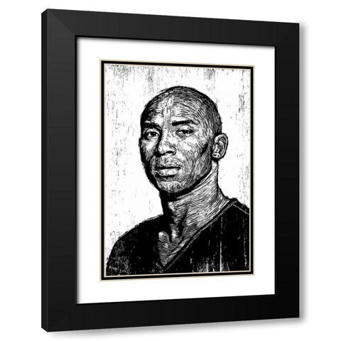 Kobe Black Modern Wood Framed Art Print with Double Matting by Shigley, Neil