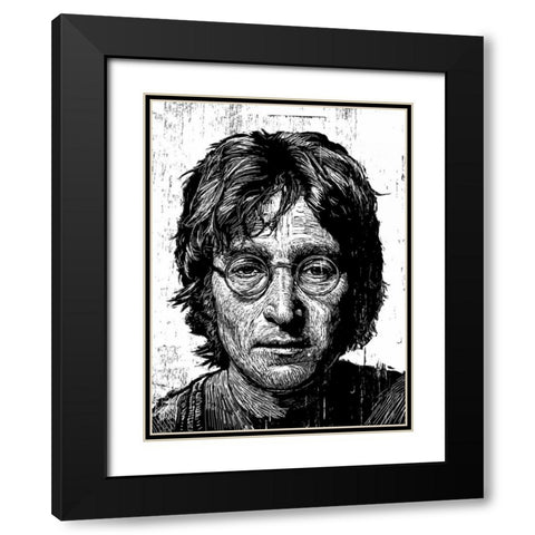 Lennon Black Modern Wood Framed Art Print with Double Matting by Shigley, Neil