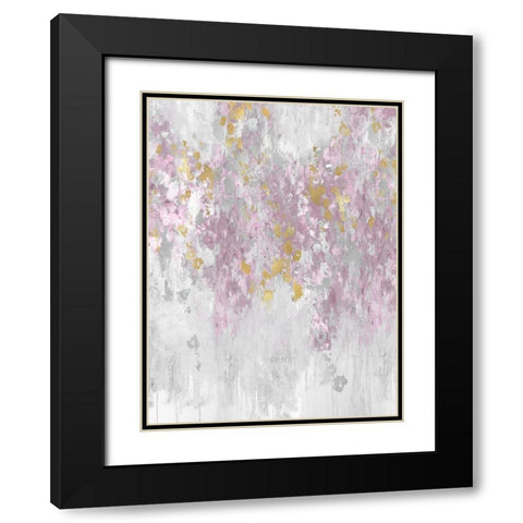 Cascading Blush Black Modern Wood Framed Art Print with Double Matting by Robbins, Nikki