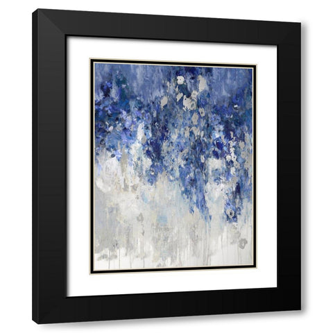 Cascade Indigo with Silver Black Modern Wood Framed Art Print with Double Matting by Robbins, Nikki