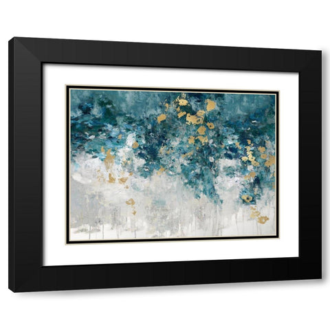 Charmed Teal Black Modern Wood Framed Art Print with Double Matting by Robbins, Nikki