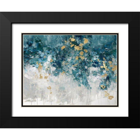 Charmed Teal Black Modern Wood Framed Art Print with Double Matting by Robbins, Nikki