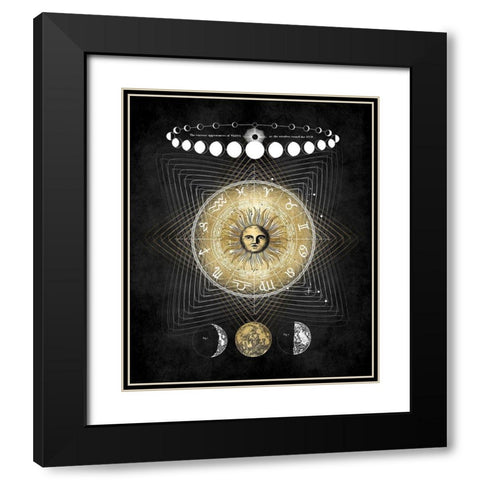 Zodiac Sun II Black Modern Wood Framed Art Print with Double Matting by Jeffries, Oliver