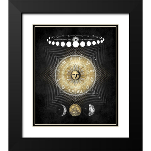 Zodiac Sun II Black Modern Wood Framed Art Print with Double Matting by Jeffries, Oliver