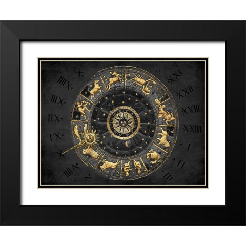 Zodiac Calendar II Black Modern Wood Framed Art Print with Double Matting by Jeffries, Oliver