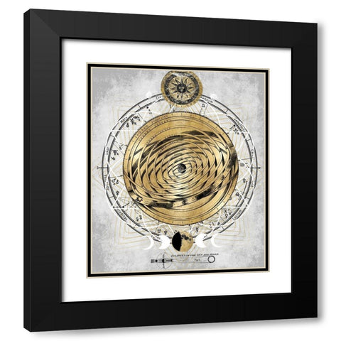 Zodiac Sphere I Black Modern Wood Framed Art Print with Double Matting by Jeffries, Oliver