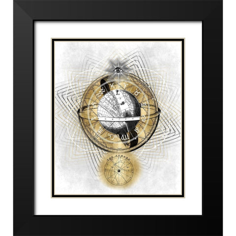 Zodiac Sphere II Black Modern Wood Framed Art Print with Double Matting by Jeffries, Oliver