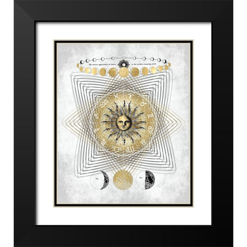 Zodiac Sun I Black Modern Wood Framed Art Print with Double Matting by Jeffries, Oliver
