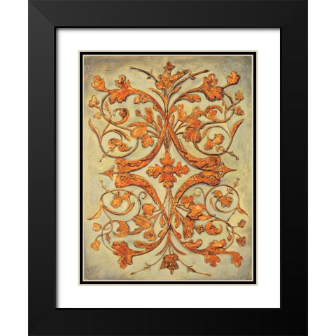 Ornamental Scroll II Black Modern Wood Framed Art Print with Double Matting by Segovia, Pablo