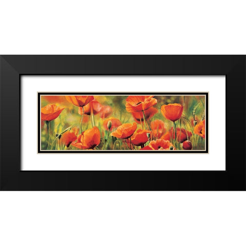 Symphonie de coquelicots Black Modern Wood Framed Art Print with Double Matting by Viollet, Pierre