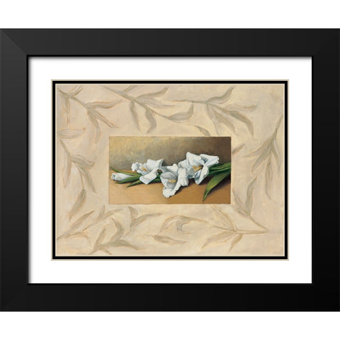 Flores II Black Modern Wood Framed Art Print with Double Matting by Tamaris, Raul
