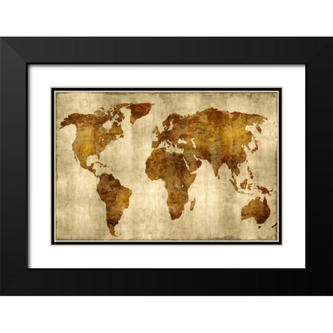 The World - Bronze on Gold Black Modern Wood Framed Art Print with Double Matting by Brennan, Russell