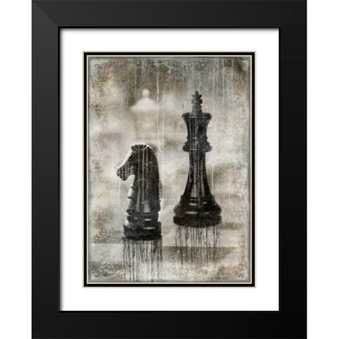 Checkmate II Black Modern Wood Framed Art Print with Double Matting by Brennan, Russell