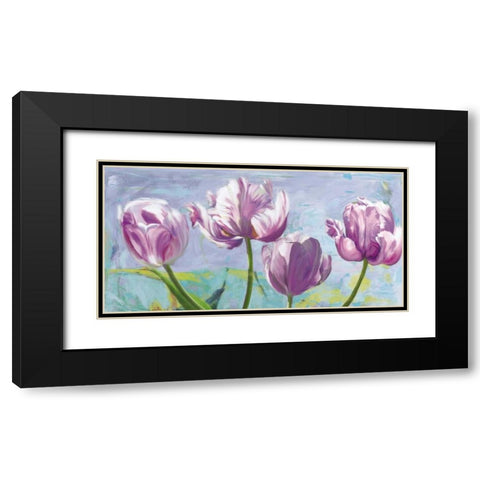 Lilac Tulips Black Modern Wood Framed Art Print with Double Matting by Sadler, Robin