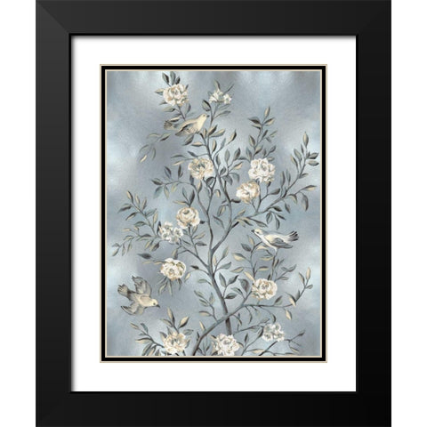 Chinoiserie in Silver III Black Modern Wood Framed Art Print with Double Matting by Campbell, Renee