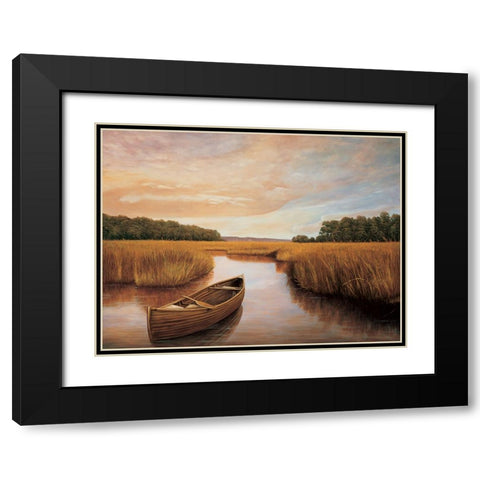 Reflections on the lake I Black Modern Wood Framed Art Print with Double Matting by Dunahay, Richard