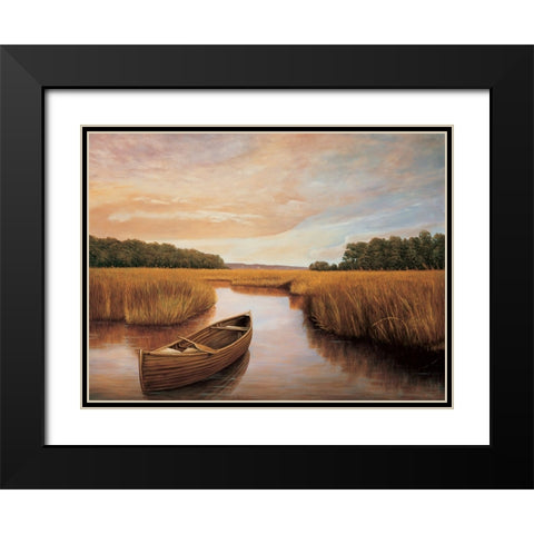 Reflections on the lake I Black Modern Wood Framed Art Print with Double Matting by Dunahay, Richard