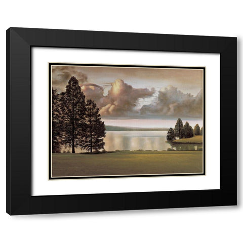 Lakeside II Black Modern Wood Framed Art Print with Double Matting by Dunahay, Richard
