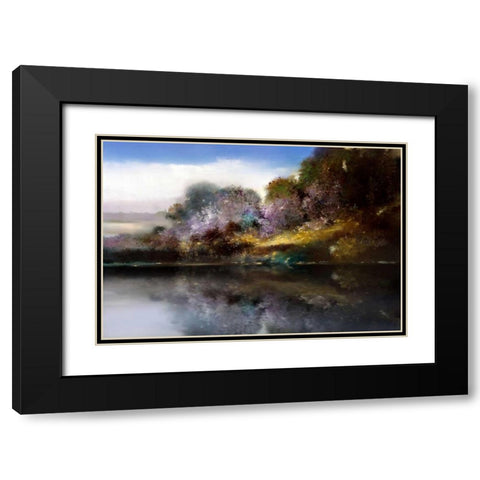 Still Waters Black Modern Wood Framed Art Print with Double Matting by Di Scenza, Ron