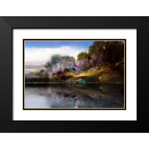 Still Waters Black Modern Wood Framed Art Print with Double Matting by Di Scenza, Ron