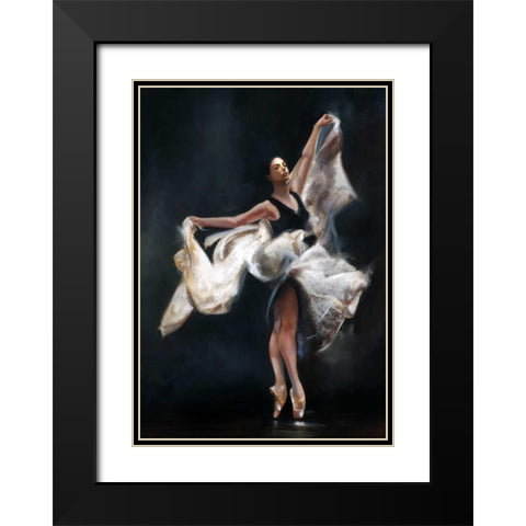 Butterfly Ballet Black Modern Wood Framed Art Print with Double Matting by Di Scenza, Ron