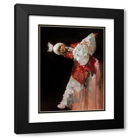 Kazak Dancer Black Modern Wood Framed Art Print with Double Matting by Di Scenza, Ron