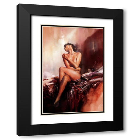 Red Light Black Modern Wood Framed Art Print with Double Matting by Di Scenza, Ron