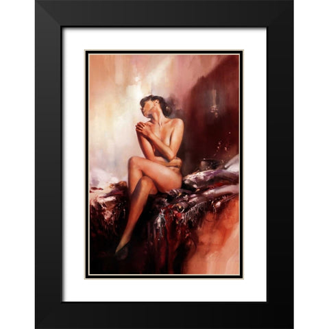 Red Light Black Modern Wood Framed Art Print with Double Matting by Di Scenza, Ron