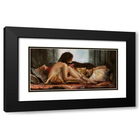 Morning Pause Black Modern Wood Framed Art Print with Double Matting by Di Scenza, Ron