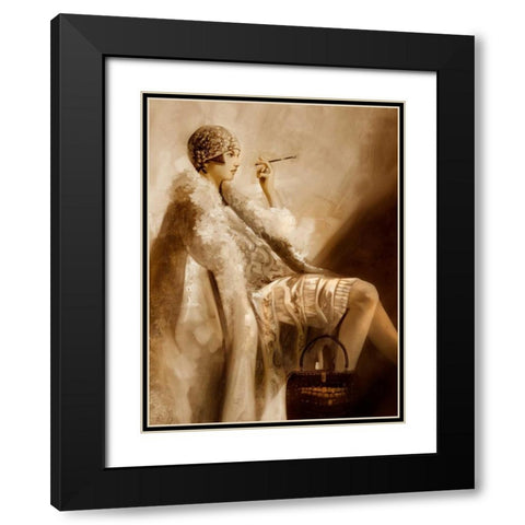 Flapper Black Modern Wood Framed Art Print with Double Matting by Di Scenza, Ron