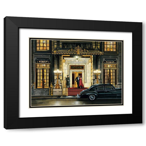 Uptown Night Black Modern Wood Framed Art Print with Double Matting by Di Scenza, Ron