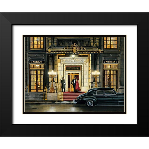 Uptown Night Black Modern Wood Framed Art Print with Double Matting by Di Scenza, Ron