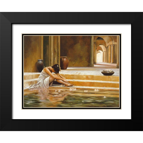 Healing Water Black Modern Wood Framed Art Print with Double Matting by Di Scenza, Ron