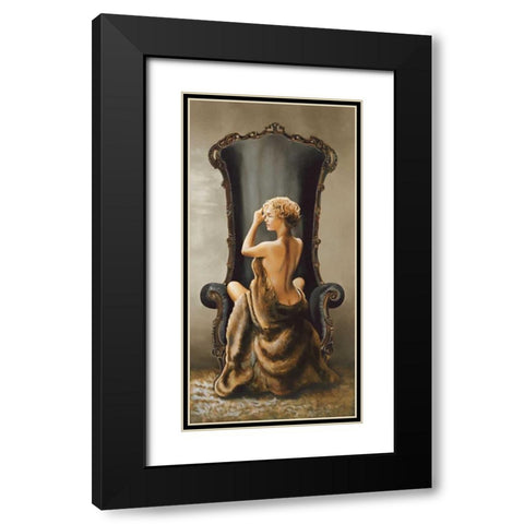 Seated Beauty Black Modern Wood Framed Art Print with Double Matting by Di Scenza, Ron