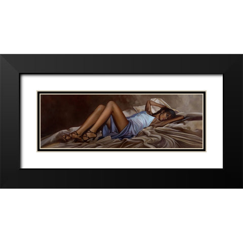 Satin Gown Black Modern Wood Framed Art Print with Double Matting by Di Scenza, Ron