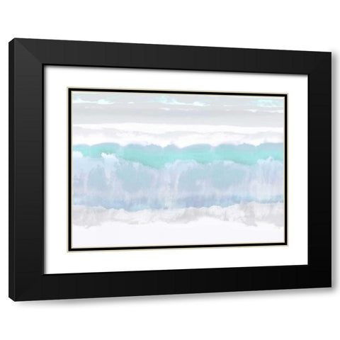 Aqua Undertones Black Modern Wood Framed Art Print with Double Matting by Springer, Rachel
