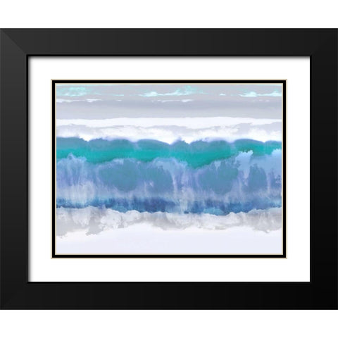 Undertones in Blue Black Modern Wood Framed Art Print with Double Matting by Springer, Rachel