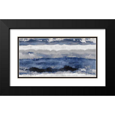 Indigo Strata Black Modern Wood Framed Art Print with Double Matting by Springer, Rachel