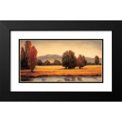 Rivers Edge Black Modern Wood Framed Art Print with Double Matting by Franklin, Ryan