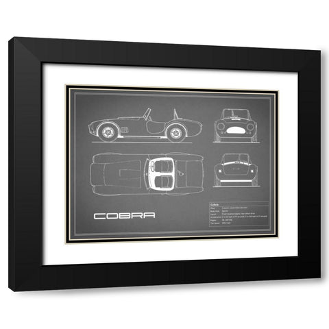 Cobra-Grey Black Modern Wood Framed Art Print with Double Matting by Rogan, Mark