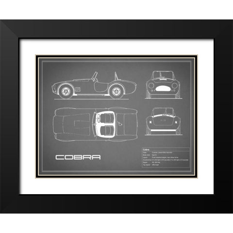 Cobra-Grey Black Modern Wood Framed Art Print with Double Matting by Rogan, Mark