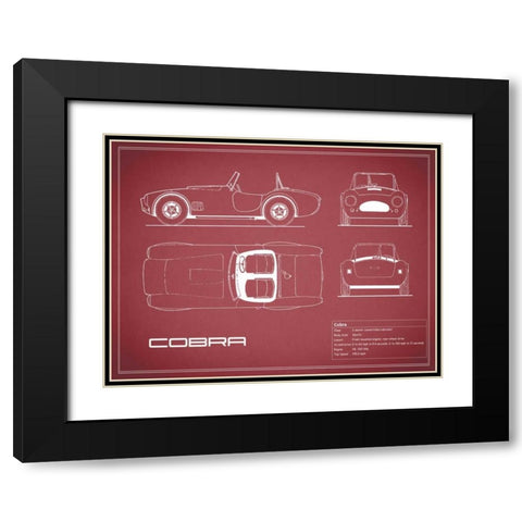 Cobra-Maroon Black Modern Wood Framed Art Print with Double Matting by Rogan, Mark