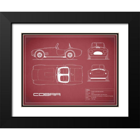 Cobra-Maroon Black Modern Wood Framed Art Print with Double Matting by Rogan, Mark