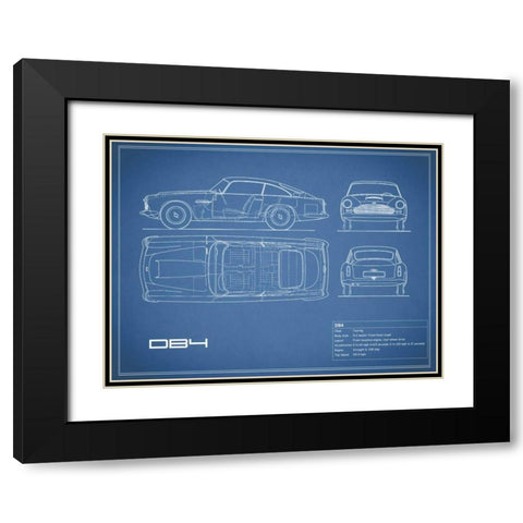 Aston DB4 -Blue Black Modern Wood Framed Art Print with Double Matting by Rogan, Mark