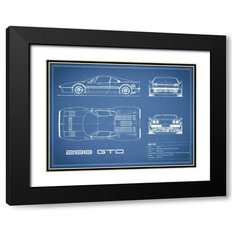 Ferrari 288-GTO-Blue Black Modern Wood Framed Art Print with Double Matting by Rogan, Mark